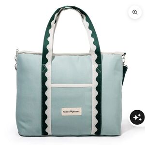 Stylish Green and White Tote Bag